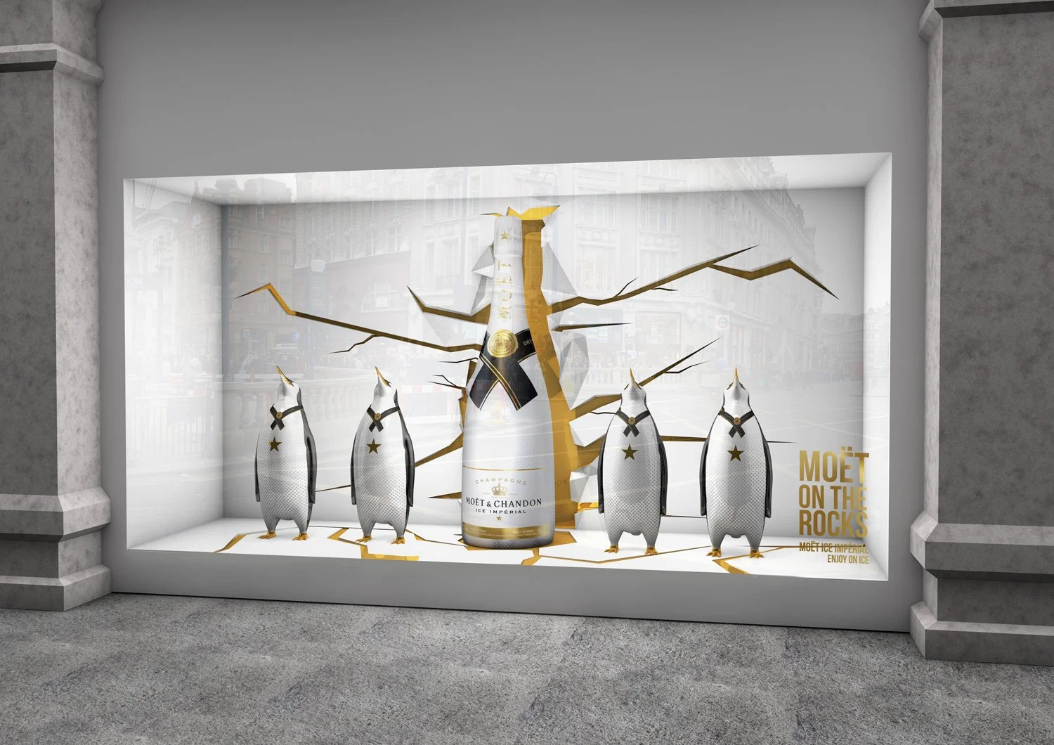 moet MOET&CHANDON ペンギン 置物 オブジェ エトワール 非売品 ヒビ